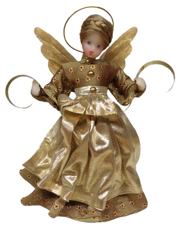 Wax Angel with Gold Flower Dress by Margarete and Leonore Leidel in Iffeldorf