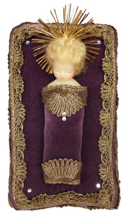 Wax Christ Child on Lilac by and Leonore Leidel in Iffeldorf