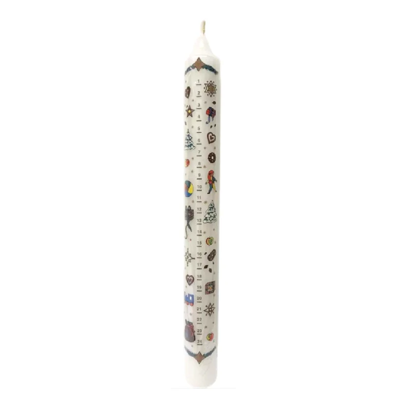 White Advent Calendar Candle by EWA Kerzen