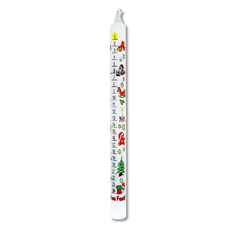 White Countdown to Advent Candle by EWA Kerzen