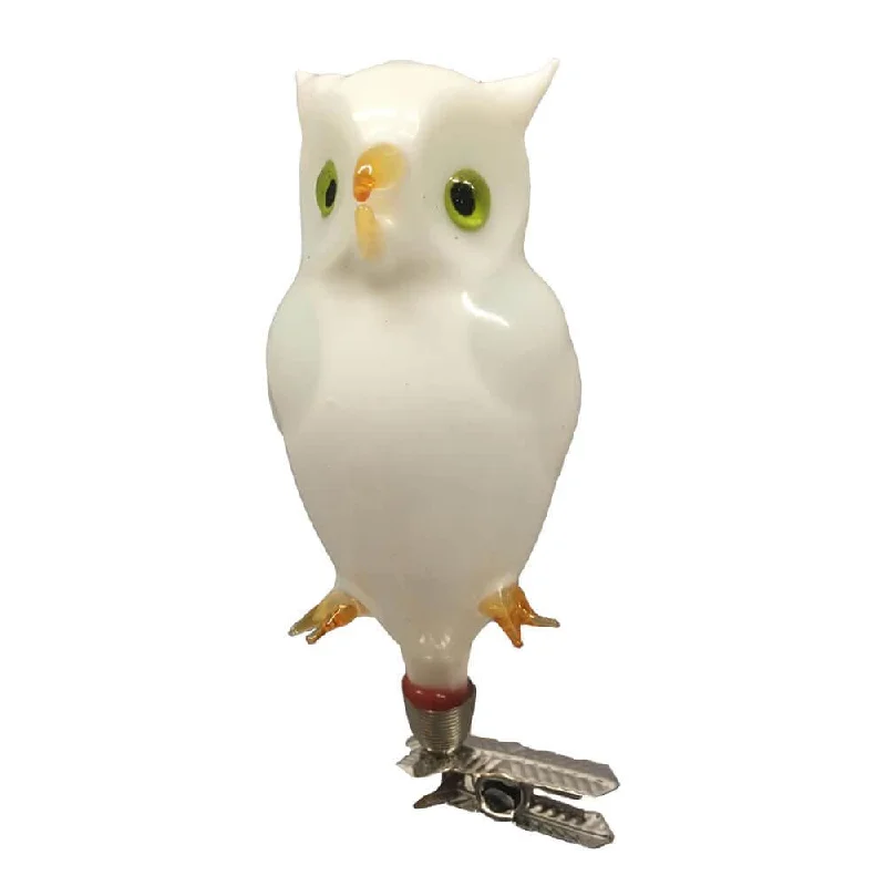 White Glass Owl by Retro-Glaskunst