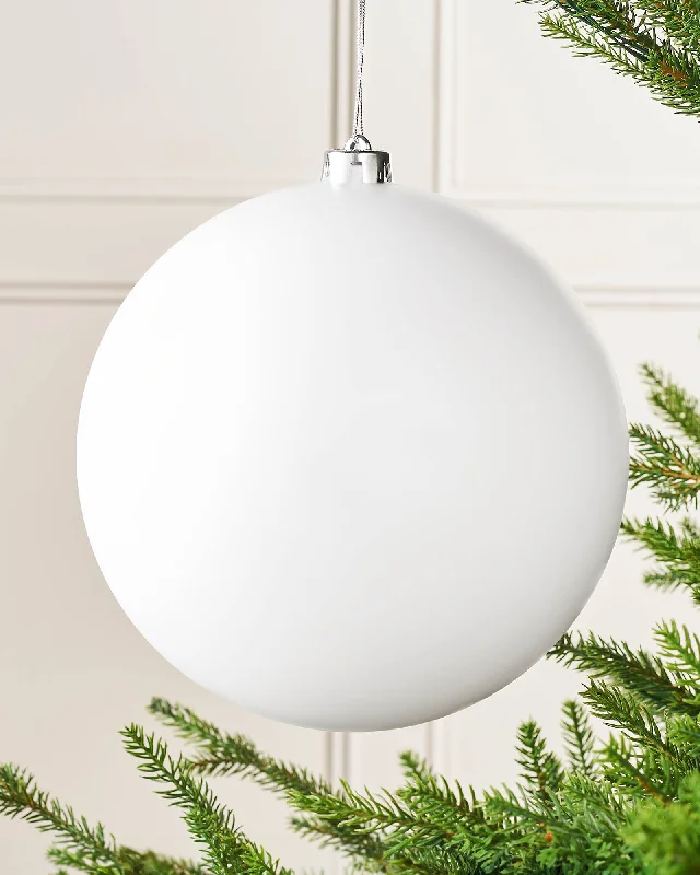 White Large Matt Shatterproof Bauble, 20 cm