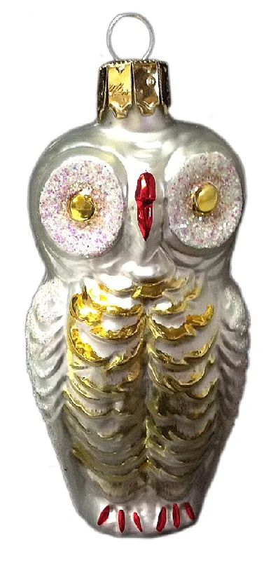 Owl Ornament, white by Inge Glas of Germany