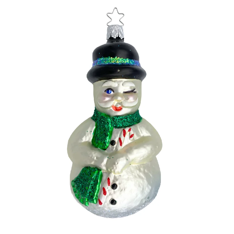 Winking Snowman Ornament by Inge Glas of Germany