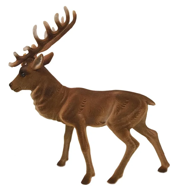 Reindeer, XL, brown flocked, Plastic Figure by Ino Schaller